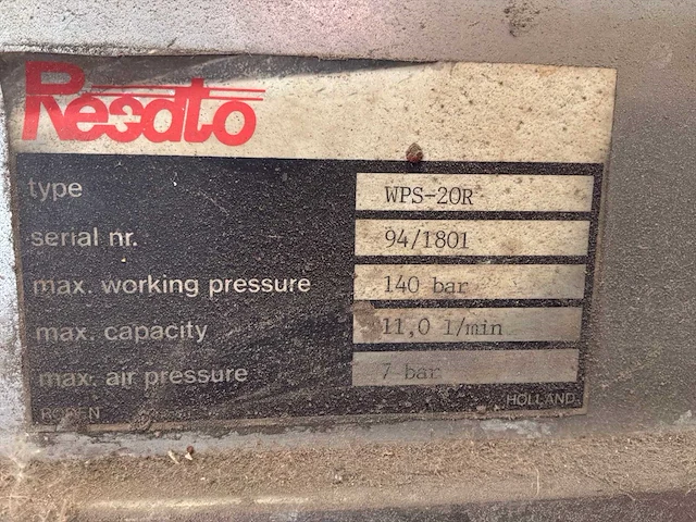 Resato wps-20r pompunit perslucht aangedreven (2x) - afbeelding 5 van  5