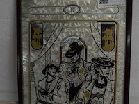 Retro beschilderde spiegel edwin de bie - afbeelding 1 van  3