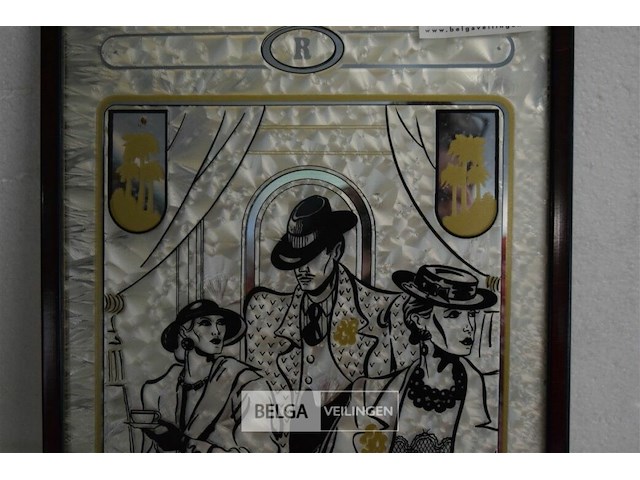 Retro beschilderde spiegel edwin de bie - afbeelding 3 van  3