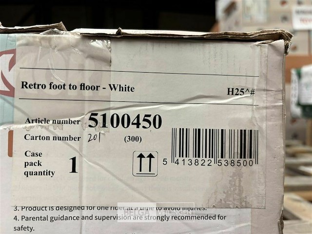 Retro foot to floor - white - afbeelding 3 van  3