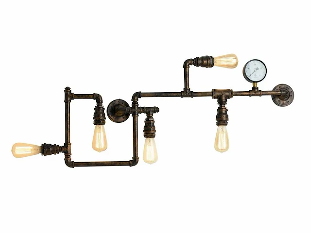 Retro industriële wandlamp 5 lichts - afbeelding 7 van  11