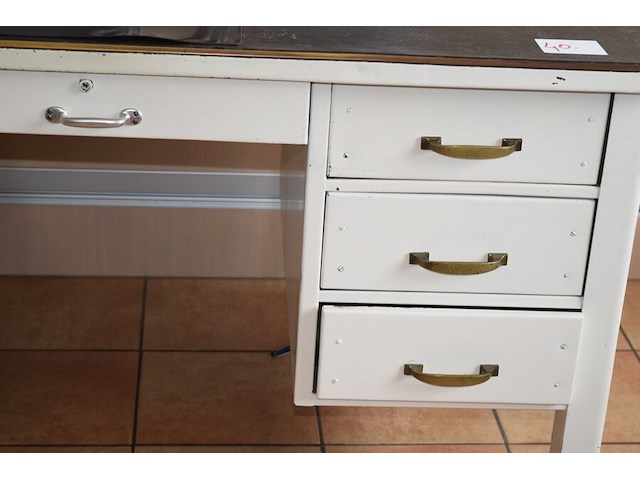 Retro metalen bureau - afbeelding 2 van  4