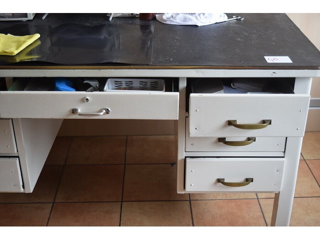 Retro metalen bureau - afbeelding 3 van  4