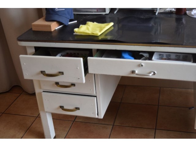 Retro metalen bureau - afbeelding 4 van  4