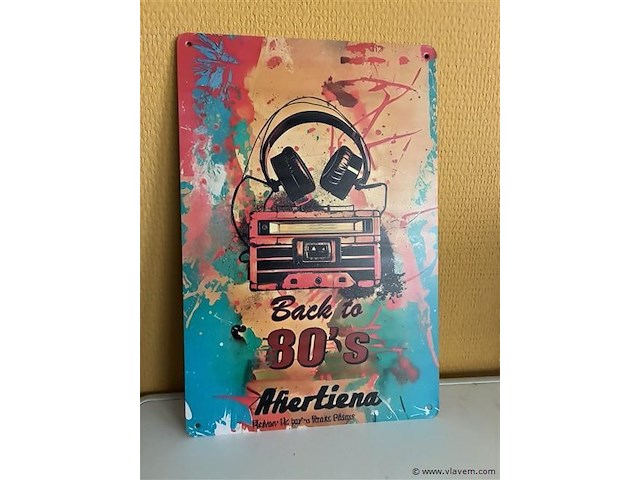 Retro-metalen sierbord - afbeelding 1 van  1