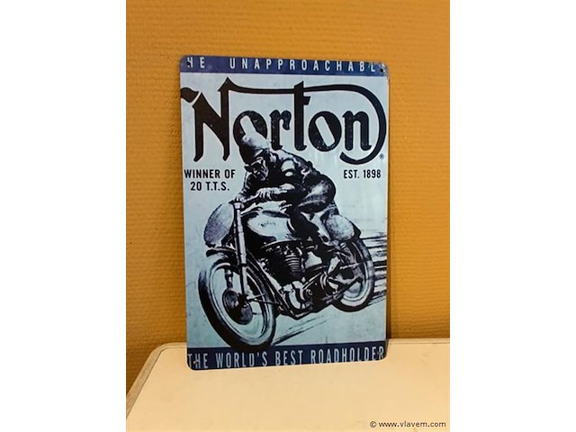 Retro-metalen sierbord - afbeelding 1 van  1