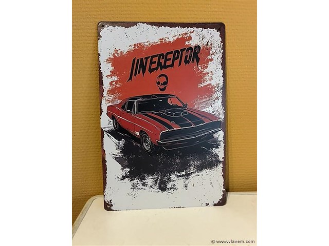 Retro-metalen sierbord - afbeelding 1 van  1