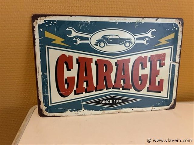 Retro-metalen sierbord - afbeelding 1 van  1
