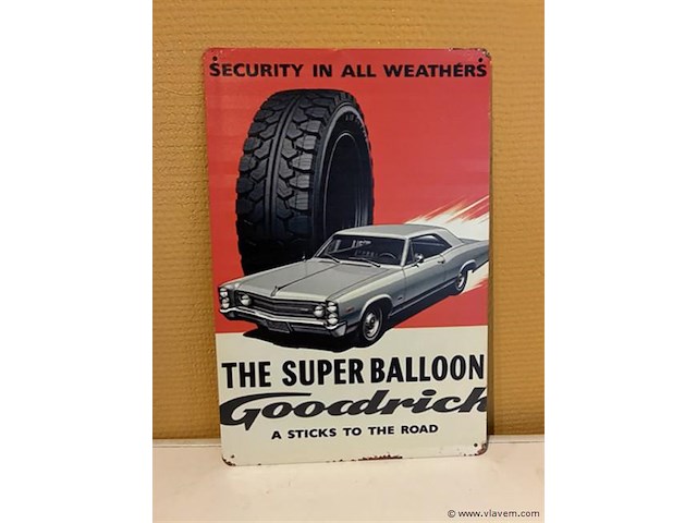 Retro-metalen sierbord - afbeelding 1 van  1