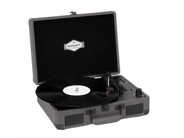 Retro-stijl platenspelerbehuizing met auna bluetooth-codering - afbeelding 1 van  7