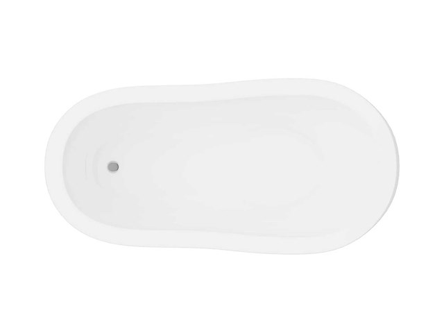 Retro vrijstaand bad met gouden leeuwenvoeten - 200 l - wit - afbeelding 4 van  7