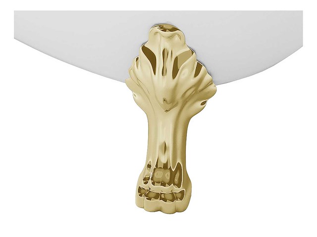 Retro vrijstaand bad met gouden leeuwenvoeten - 200 l - wit - afbeelding 5 van  7