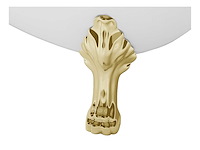 Retro vrijstaand bad met gouden leeuwenvoeten - 200 l - wit - afbeelding 5 van  7