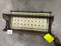 Retro wandkapstok (of hoedenplank) met faience tegels - afbeelding 3 van  4