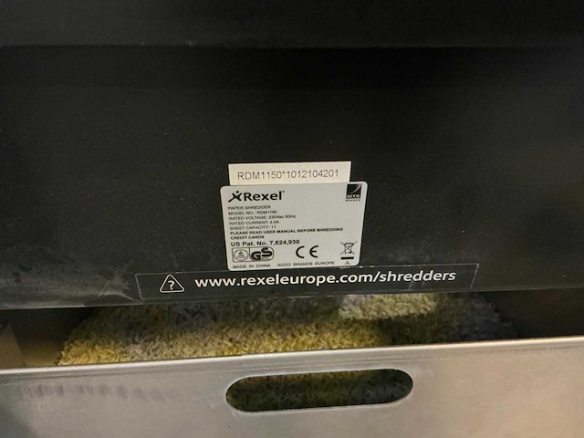 Rexel rdm1150 papier shredder - afbeelding 3 van  3