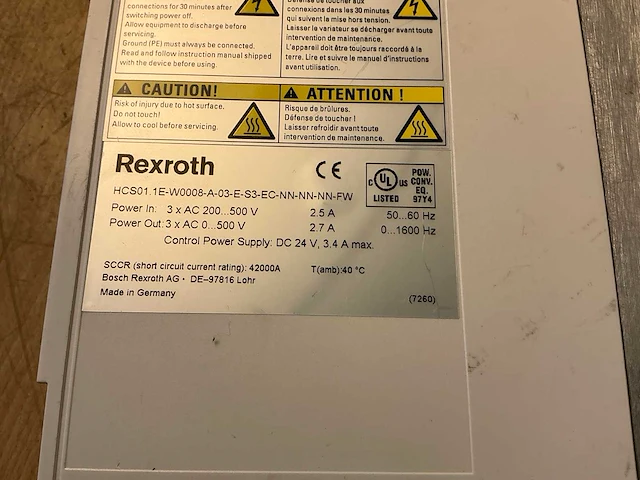 Rexroth hcs01.1e-w0008-a…. frequentieregelaar (3x) - afbeelding 3 van  6