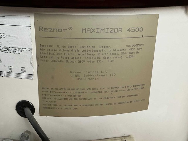 Reznor maximizor 4500 ventilator (2x) - afbeelding 2 van  2