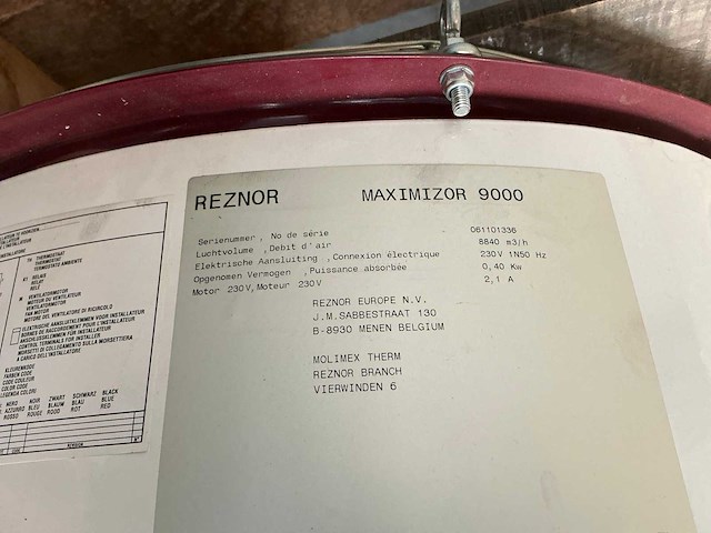 Reznor maximizor ventilator - afbeelding 7 van  8