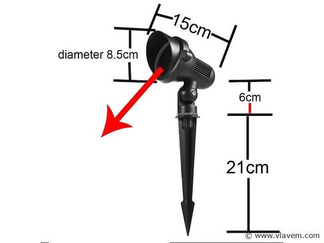 Rgb led-spot – ip54waterdicht – aluminium – inclusief lamp (x10) - afbeelding 2 van  4