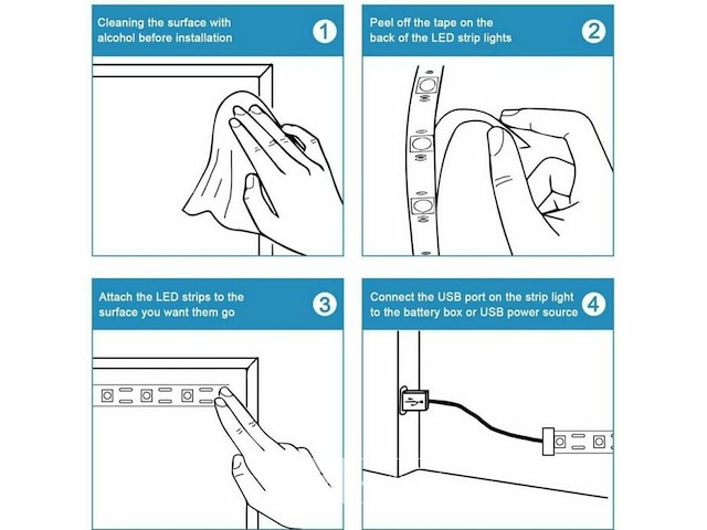 Rgb led strip 5m - complete kit met afstandsbediening en adapter (x10) - afbeelding 5 van  6