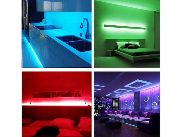 Rgb led strip 5m – complete kit met afstandsbediening en adapter (x10) - afbeelding 5 van  5