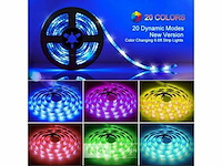 Rgb led strip 5m – complete kit met afstandsbediening en adapter (x10) - afbeelding 4 van  6