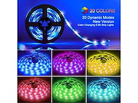 Rgb led strip 5m – complete kit met afstandsbediening en adapter (x4) - afbeelding 3 van  5