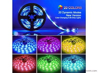 Rgb led strip 5m – complete kit met afstandsbediening en adapter (x4) - afbeelding 3 van  5
