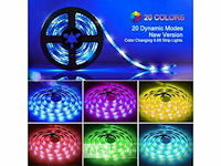 Rgb led strip 5m – complete kit met afstandsbediening en adapter (x4) - afbeelding 4 van  6