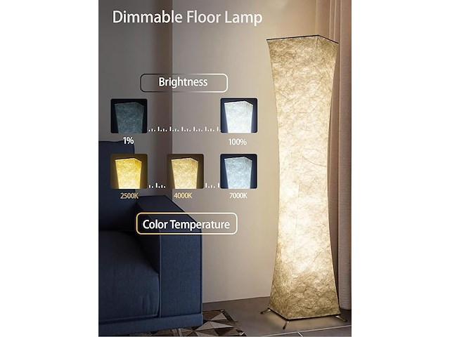 Rgb vloerlamp, dimbaar - afbeelding 4 van  4