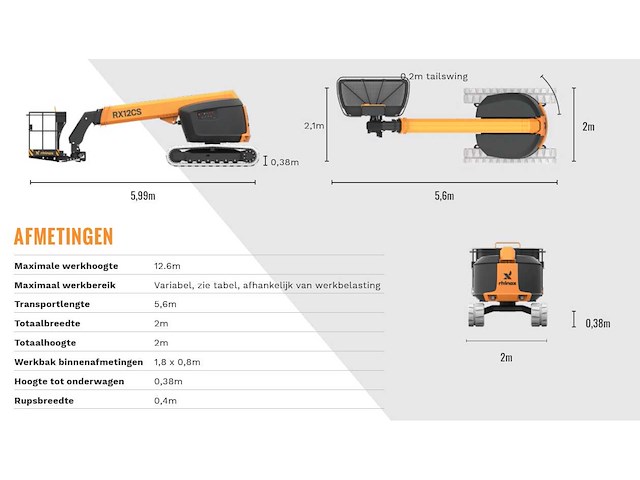 Rhinox - 2023 - rx12cs - hoogwerker - afbeelding 7 van  10