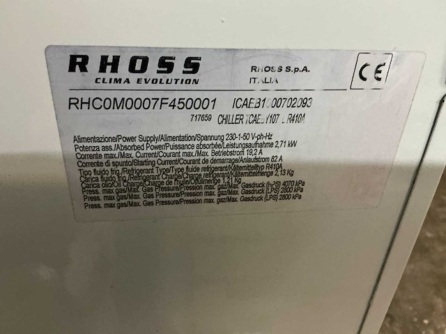 Rhoss rhc0m0007f450001 warmtepomp - afbeelding 5 van  5