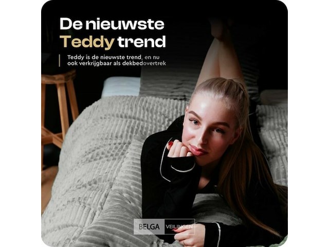 Rib teddy dekbedovertrek 200x220 - afbeelding 5 van  7
