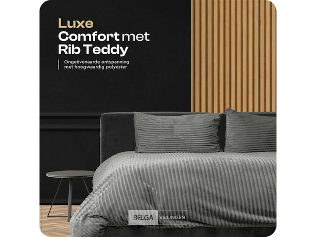 Rib teddy dekbedovertrek 200x220 - afbeelding 7 van  7