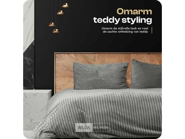 Rib teddy dekbedovertrek 200x220 - afbeelding 6 van  7