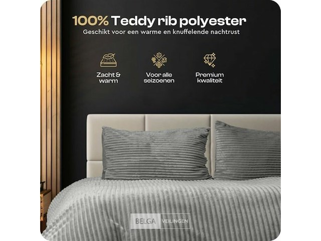 Rib teddy dekbedovertrek 240x220 - afbeelding 2 van  7