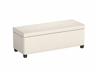 Ribfluwelen opbergbank aan het einde van het bed met deksel - 112 x 42 x 40 cm, beige - afbeelding 2 van  5