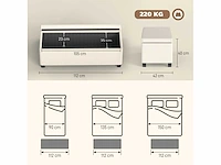 Ribfluwelen opbergbank aan het einde van het bed met deksel - 112 x 42 x 40 cm, beige - afbeelding 3 van  5