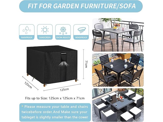 Richie waterdichte tuinmeubelhoezen voor de tuin - afbeelding 4 van  8