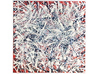 Rick triest - abstracte compositie - acryl op doek - 190x190 cm - afbeelding 2 van  3