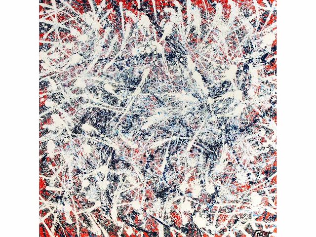 Rick triest - abstracte compositie - acryl op doek - 190x190 cm - afbeelding 1 van  3