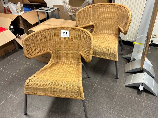 Rieten stoel (4x) - afbeelding 1 van  1