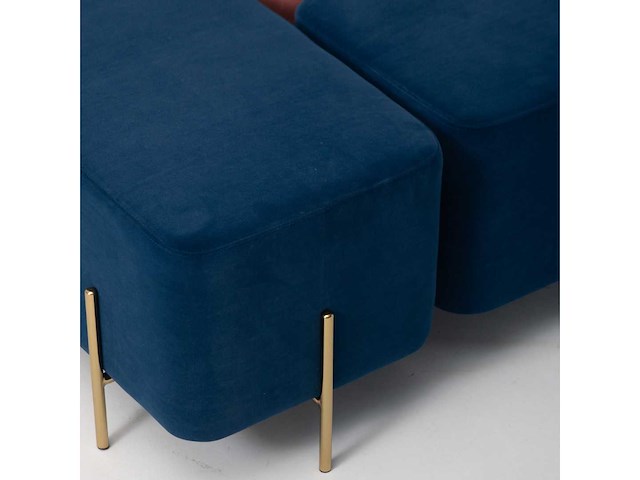 Riga blauw fluwelen zitzak 43 x 43 x 43 cm - afbeelding 5 van  9