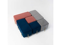 Riga blauw fluwelen zitzak 43 x 43 x 43 cm - afbeelding 7 van  9