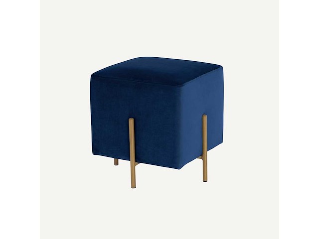 Riga blauw fluwelen zitzak 43 x 43 x 43 cm - afbeelding 1 van  9