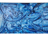 Rik lina – phaysalia-polis, the floating city - olie op doek - 300×140 cm - afbeelding 2 van  16