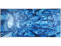 Rik lina – phaysalia-polis, the floating city - olie op doek - 300×140 cm - afbeelding 4 van  16