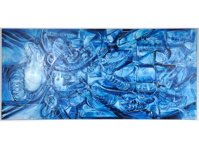 Rik lina – phaysalia-polis, the floating city - olie op doek - 300×140 cm - afbeelding 5 van  16
