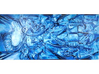 Rik lina – phaysalia-polis, the floating city - olie op doek - 300×140 cm - afbeelding 1 van  16