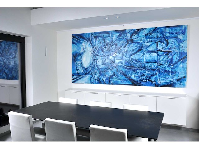 Rik lina – phaysalia-polis, the floating city - olie op doek - 300×140 cm - afbeelding 10 van  16